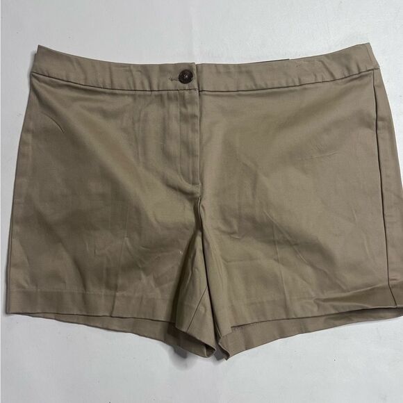 NWT Worthington Tan Flat Front Shorts Classic Chino Design - Picture 1 of 5
